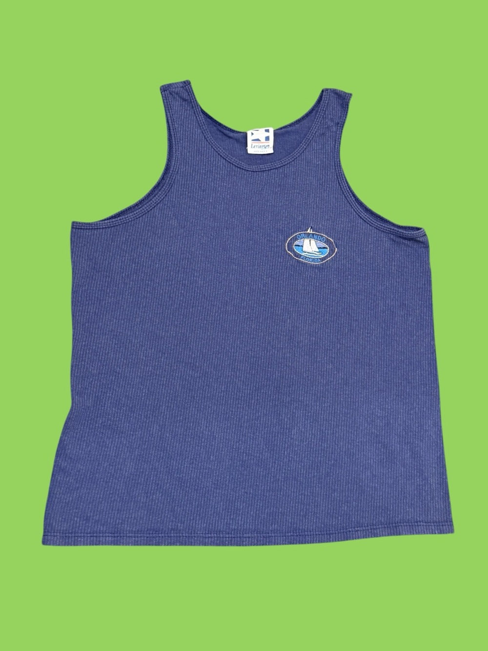 Vintage 90s Orlando Florida Knit Tank Top Sailboat XL